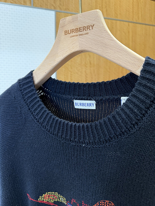 バーバリースーパーコピー 乗馬ロゴ刺繍クルーネックニットセーター