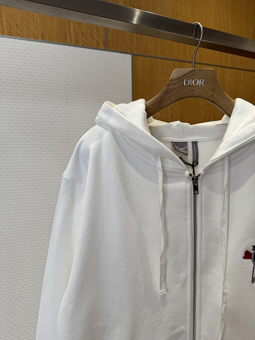 ディオール ポニー刺繍フード付きジップアップスウェットシャツジャケット