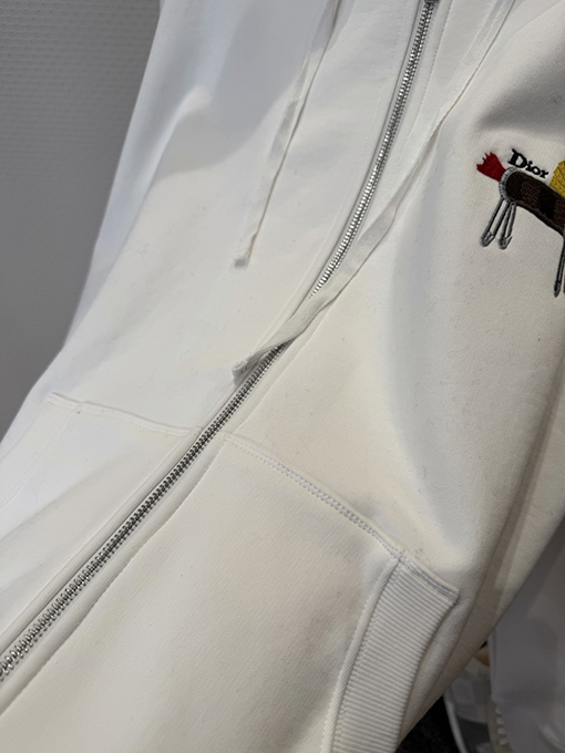 ディオール ポニー刺繍フード付きジップアップスウェットシャツジャケット