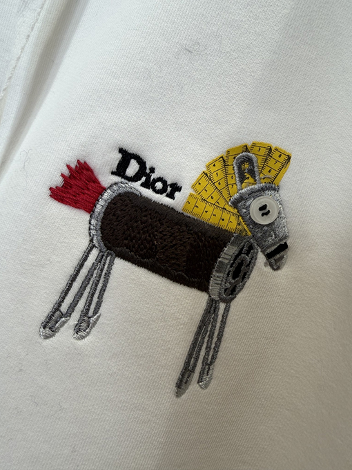 ディオール ポニー刺繍フード付きジップアップスウェットシャツジャケット