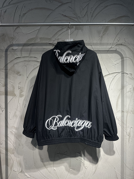 バレンシアガコピー両面  フリース裏地付きリバーシブルフード付きトレンチコート