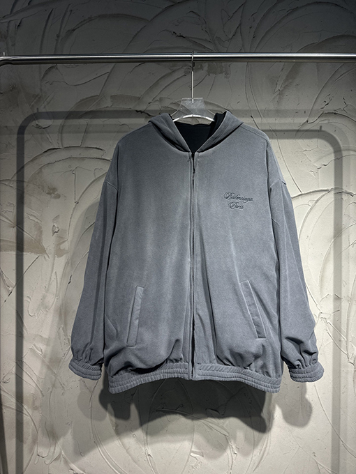 バレンシアガコピー両面  フリース裏地付きリバーシブルフード付きトレンチコート