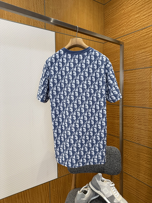 ディオールスーパーコピー モノグラムプリントのオールオーバーニット半袖Tシャツ