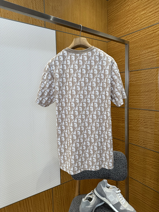 ディオールスーパーコピー モノグラムプリントのオールオーバーニット半袖Tシャツ