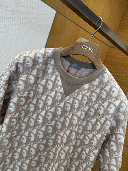 ディオールスーパーコピー モノグラムプリントのオールオーバーニット半袖Tシャツ