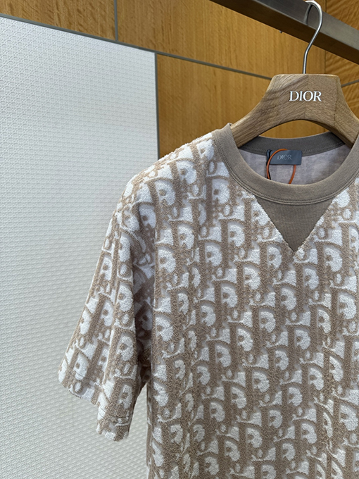 ディオールスーパーコピー モノグラムプリントのオールオーバーニット半袖Tシャツ