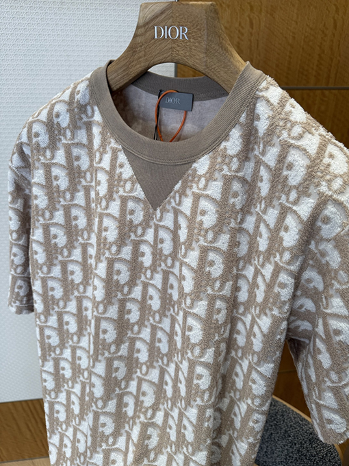 ディオールスーパーコピー モノグラムプリントのオールオーバーニット半袖Tシャツ