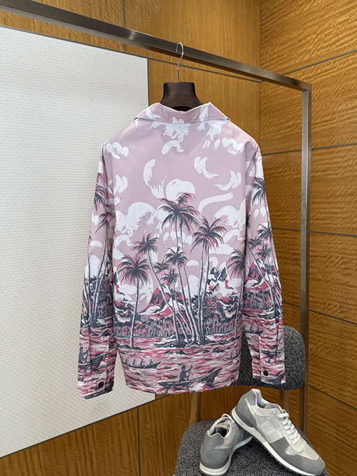 プラダコピー ココナッツグローブプリントシルクカジュアルシャツ