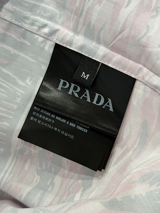 プラダコピー ココナッツグローブプリントシルクカジュアルシャツ