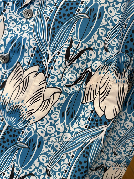 プラダ 花柄マルベリーシルク長袖シャツ