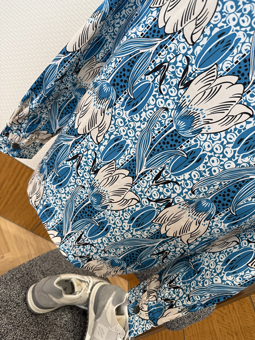 プラダ 花柄マルベリーシルク長袖シャツ