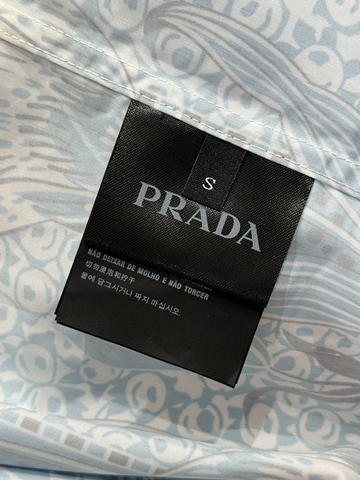 プラダ 花柄マルベリーシルク長袖シャツ