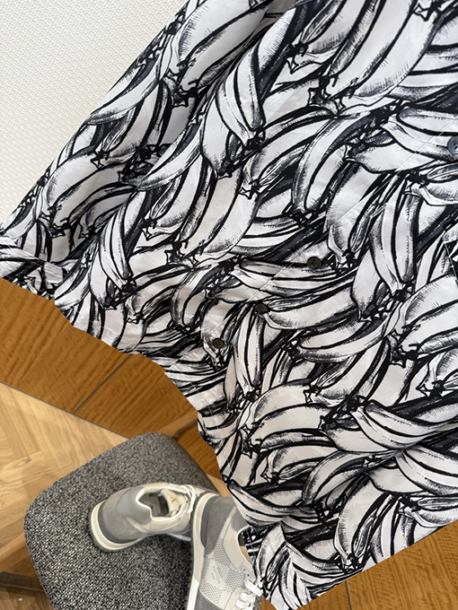 プラダ バナナプリントシルクカジュアルシャツ