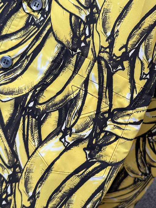 プラダ バナナプリントシルクカジュアルシャツ