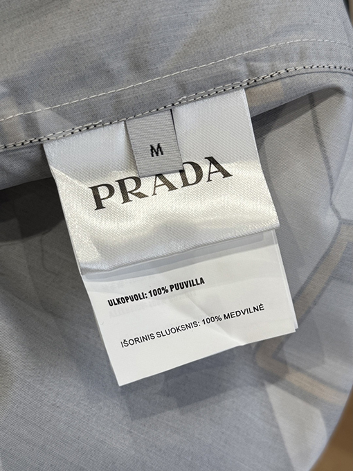 プラダスーパーコピー パッチワークプリントフェイクツーピースシャツ