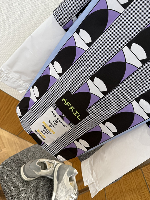 プラダ 新モデルパッチワークプリントフェイクツーピースシャツ