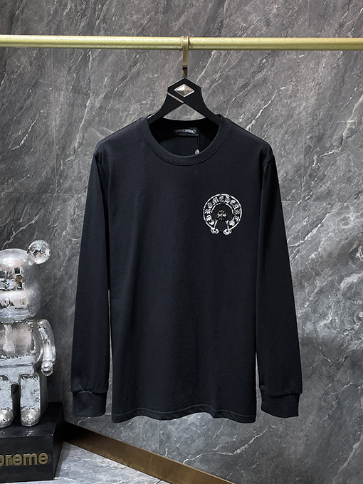 クロムハーツスーパーコピー クロス柄の刺繍とスプレーペイントをしたフォームの長袖シャツ