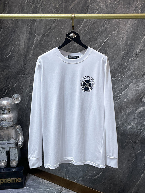 クロムハーツスーパーコピー クロス柄の刺繍とスプレーペイントをしたフォームの長袖シャツ