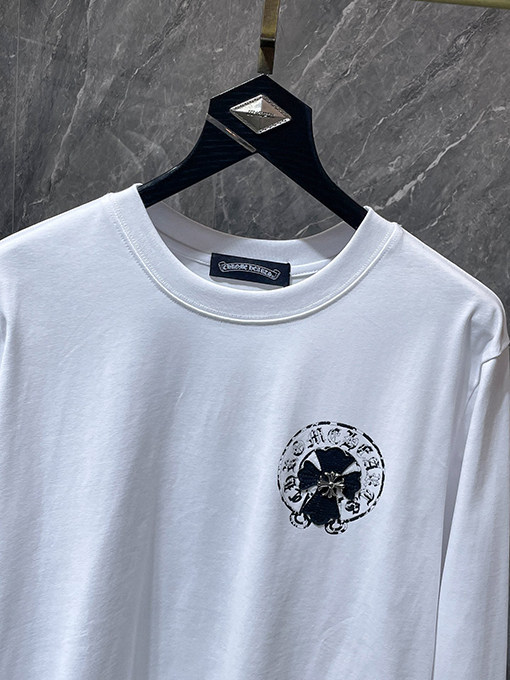 クロムハーツスーパーコピー クロス柄の刺繍とスプレーペイントをしたフォームの長袖シャツ