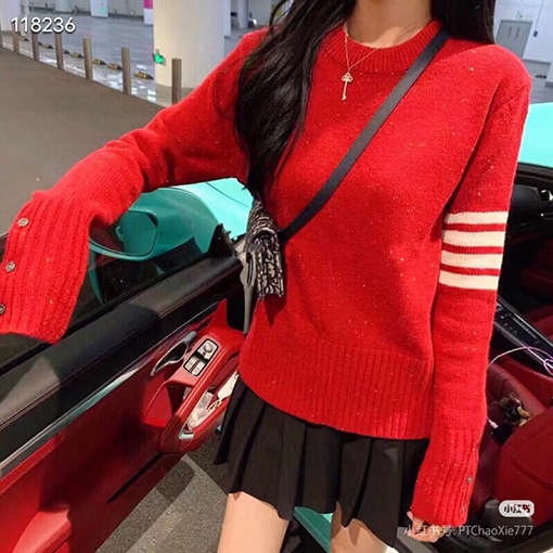 トムブラウン ウールニットクルーネックセーター