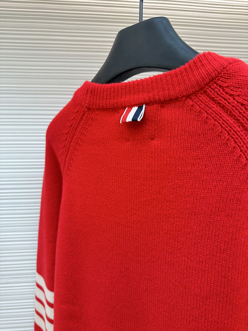 トムブラウン ウールニットクルーネックセーター