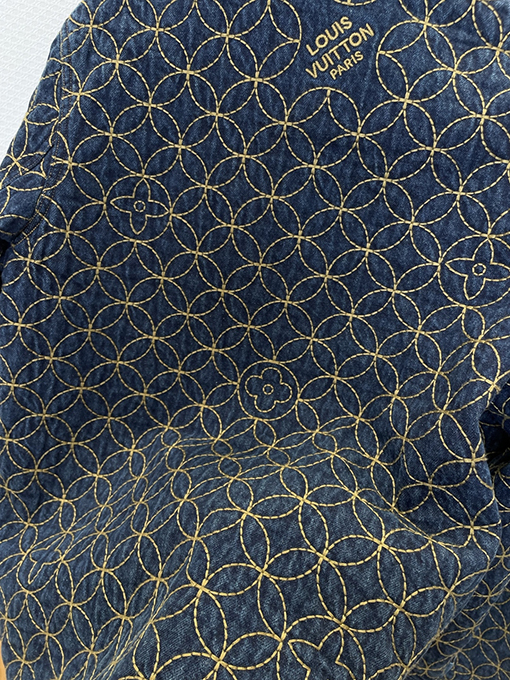 ルイヴィトン ジャカード刺繍のデニムジャケットとカプリパンツのセット