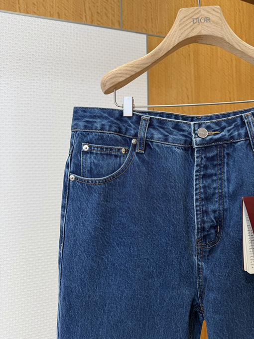 グッチ ホースビットディテールとパテントレザーラベルが付いたストレートレッグジーンズ