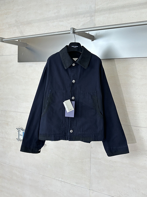 プラダ ワックスのトライアングルロゴラペルジャケット