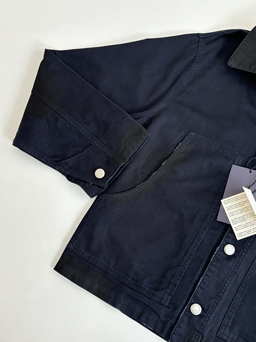 プラダ ワックスのトライアングルロゴラペルジャケット