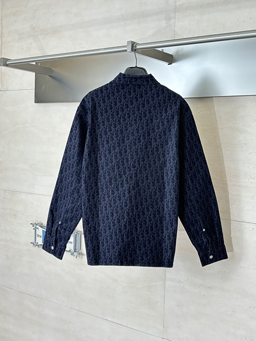 ディオールスーパーコピー Oblique 全体にフロックをした長袖デニムシャツ