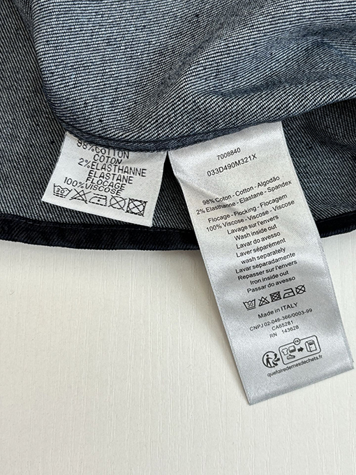 ディオールスーパーコピー Oblique 全体にフロックをした長袖デニムシャツ