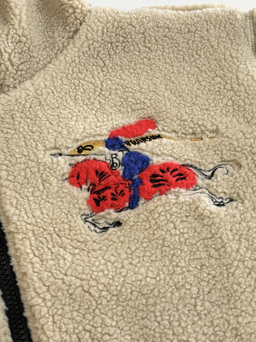 バーバリー レディース馬術騎士ロゴ ウール＆カシミア混紡フリースコート