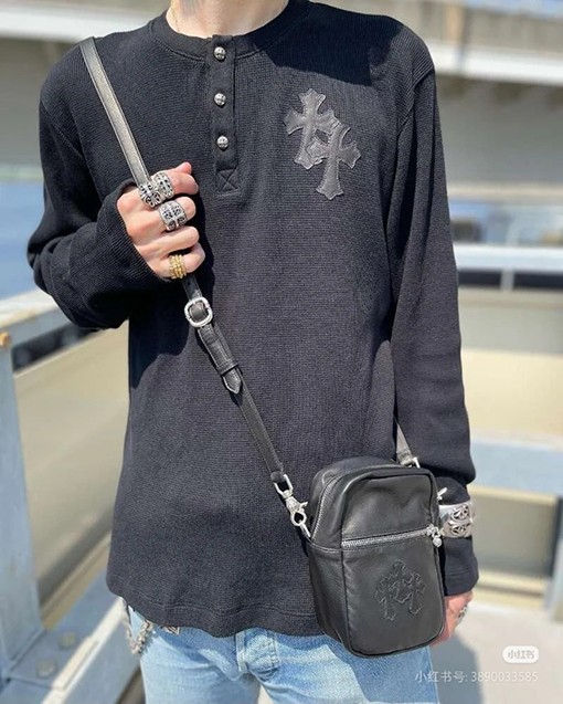 クロムハーツコピー パッチワークヘンリーカラーワッフルスウェットシャツ