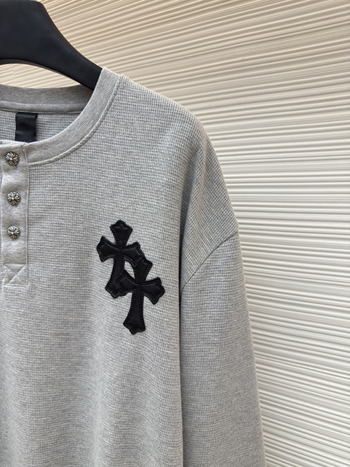 クロムハーツコピー パッチワークヘンリーカラーワッフルスウェットシャツ