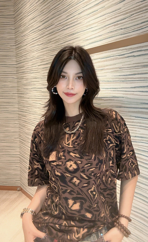 ルイヴィトン ヒョウ柄ジャカード半袖Tシャツ