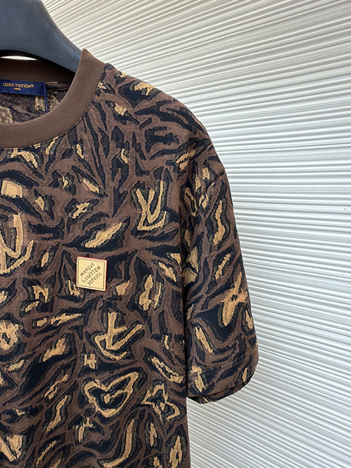 ルイヴィトン ヒョウ柄ジャカード半袖Tシャツ