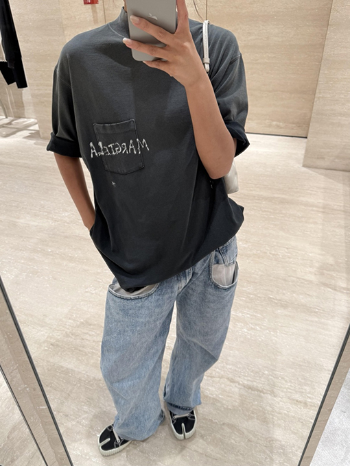 マルタンマルジェラ ダメージのグラフィティ半袖Tシャツ