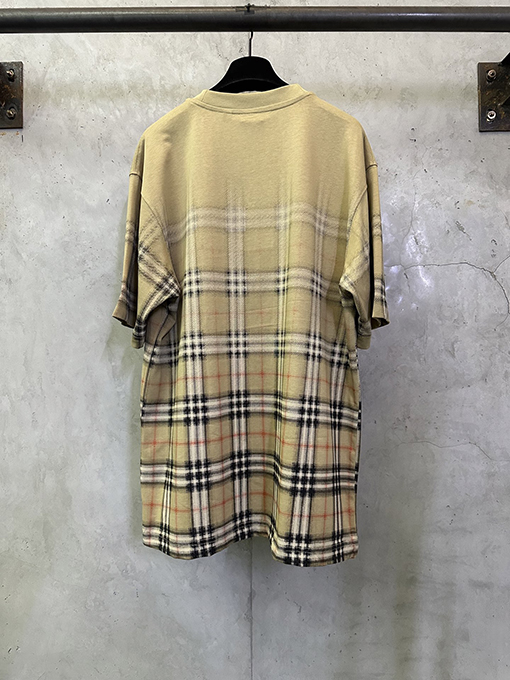 バーバリースーパーコピー チェック柄プリント半袖Tシャツ