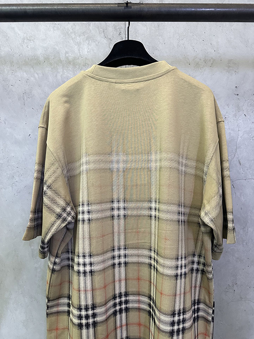 バーバリースーパーコピー チェック柄プリント半袖Tシャツ