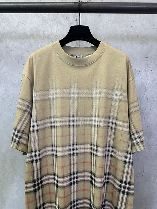 バーバリースーパーコピー チェック柄プリント半袖Tシャツ