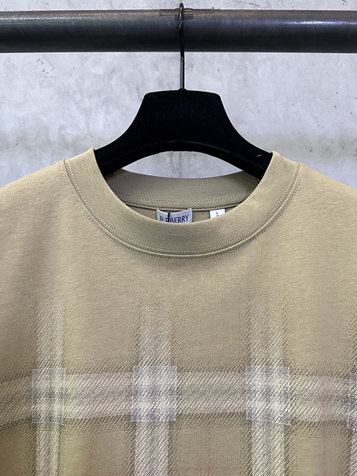 バーバリースーパーコピー チェック柄プリント半袖Tシャツ
