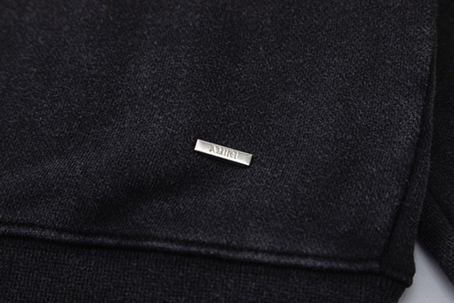 アミリ ラインストーンスター クラックプリントウォッシュダメージフード付きスウェットシャツ