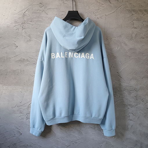 バレンシアガ BALENCIAGA 刺繍入り英語文字ジップアップフード付きスウェットシャツ