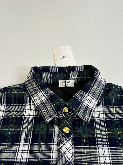 セリーヌスーパーコピー フランネルチェックの長袖シャツ