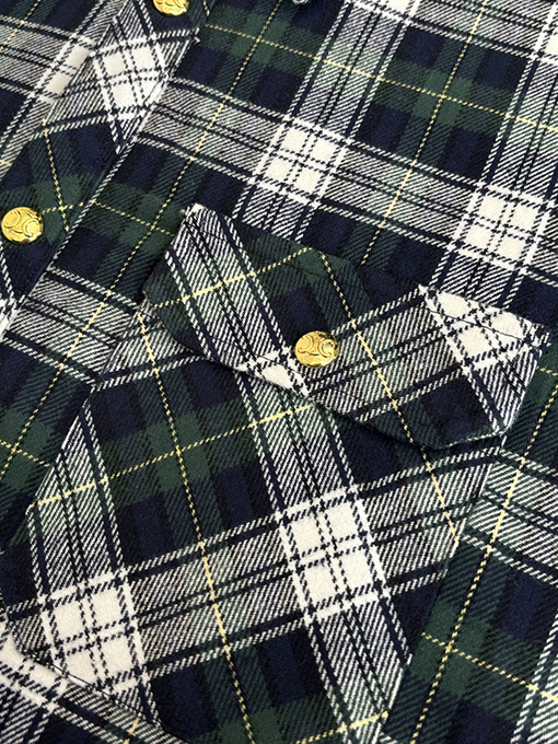 セリーヌスーパーコピー フランネルチェックの長袖シャツ