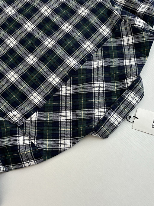 セリーヌスーパーコピー フランネルチェックの長袖シャツ