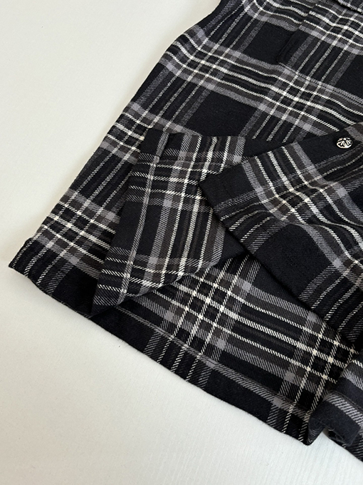 クロムハーツ フランネルチェックの襟付き長袖シャツ