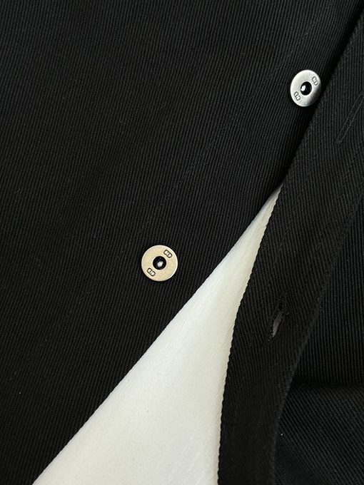 ディオール 四つ葉のクローバー刺繍入りコットンカラーデニム長袖シャツ