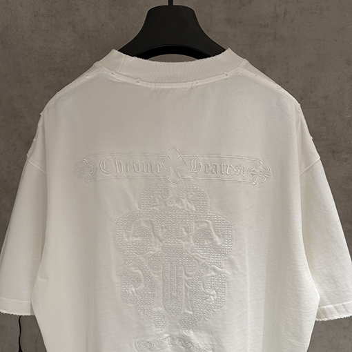 クロムハーツコピー 新モデル刺繍の半袖Tシャツ