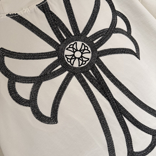 クロムハーツ 新モデルクラシック刺繍の半袖Tシャツ